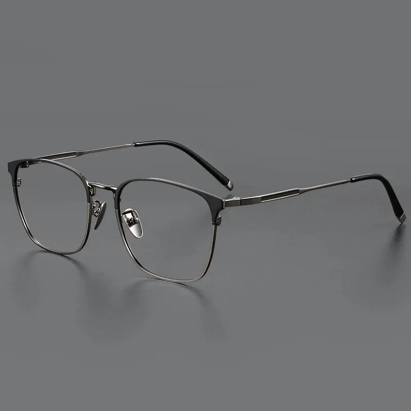 Unisex Square Full Rim Titanium Prescription Glasses 49976 — view 5 | Rx Spectacle