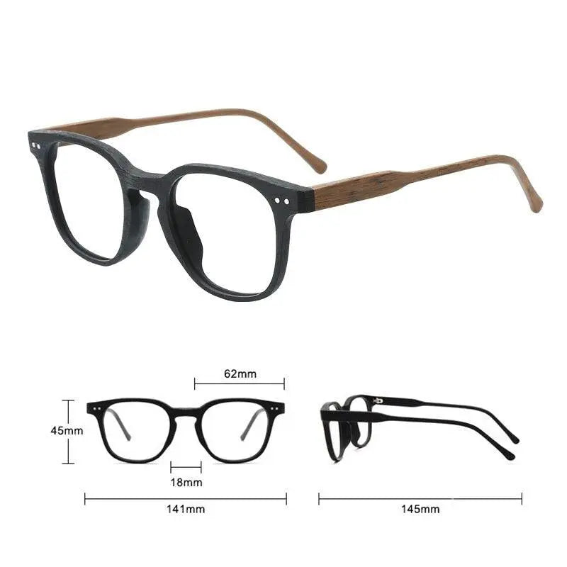 Men's Square Full Rim Wood Prescription Glasses M9205 — view 8 | Rx Spectacle