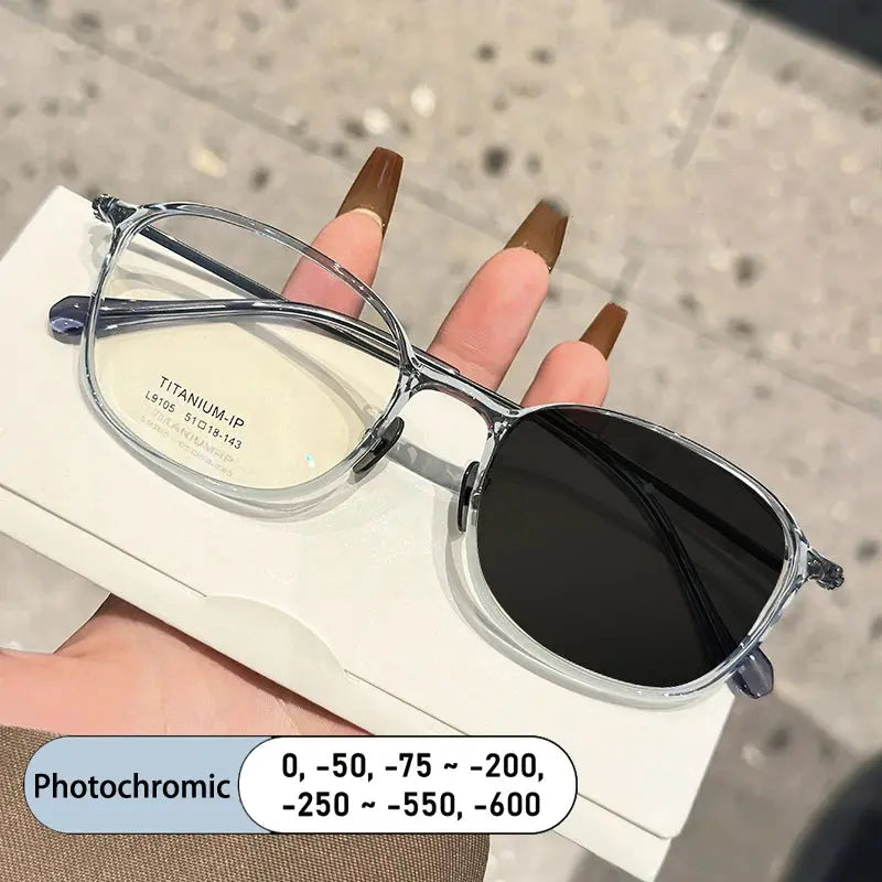 Unisex Square Full Rim Titanium Reading Glasses 69105 — view 3 | Rx Spectacle