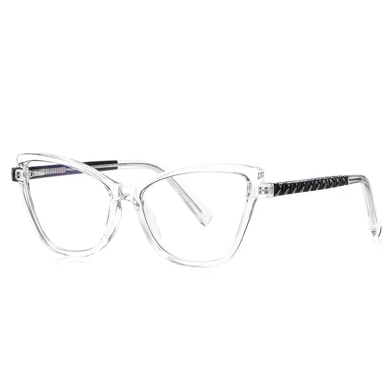 Women's Cat Eye Full Rim TR90 Prescription Glasses J2130 — view 10 | Rx Spectacle