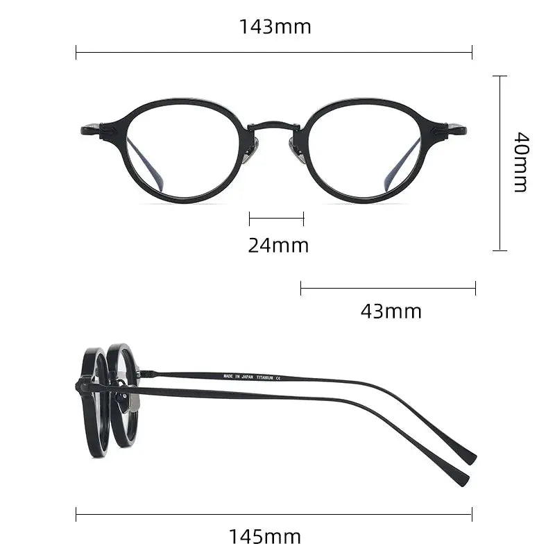 Unisex Round Full Rim Titanium Prescription Glasses 396182 — view 2 | Rx Spectacle