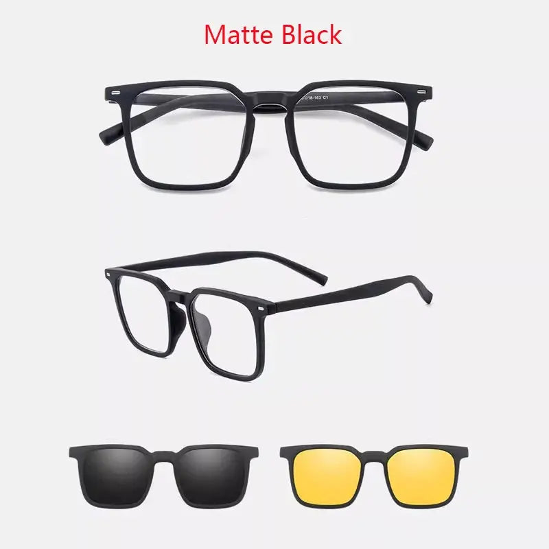 Men's Square Full Rim Acetate Clip-On Prescription Glasses 001000 — view 4 | Rx Spectacle