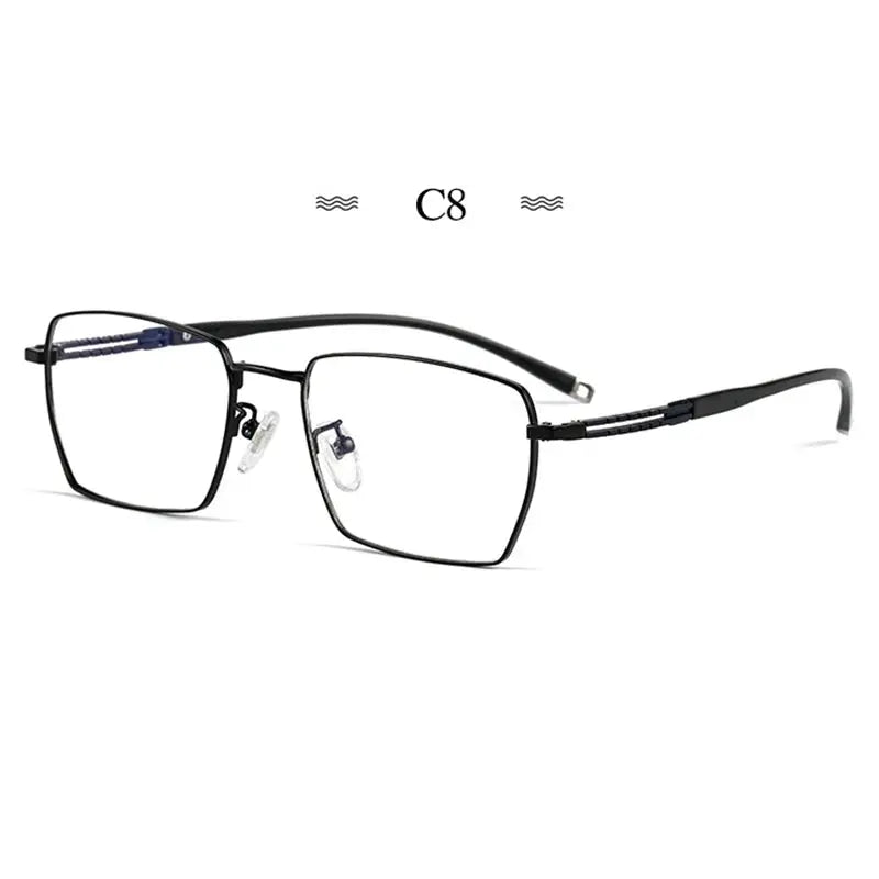 Women's Square Full Rim Titanium Prescription Glasses 860300 — view 3 | Rx Spectacle