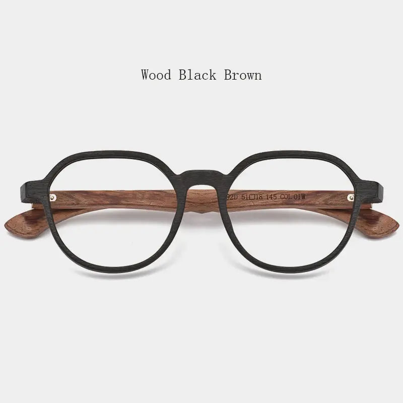 Women's Square Full Rim Wood Prescription Glasses 759239 — view 4 | Rx Spectacle