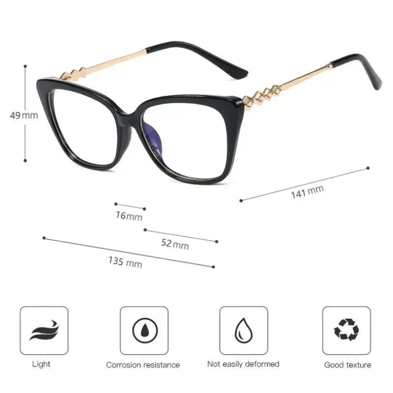Women's Cat Eye Full Rim TR90 Prescription Glasses 195668 — view 3 | Rx Spectacle