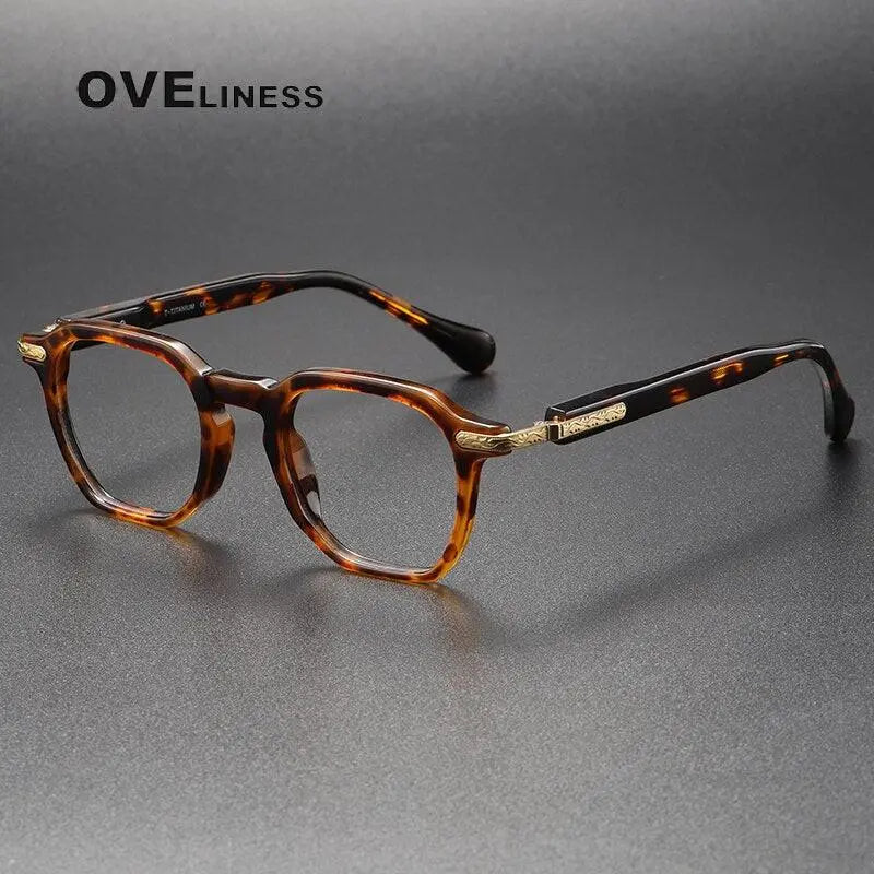 Unisex Square Full Rim Titanium Prescription Glasses 80855 — view 8 | Rx Spectacle