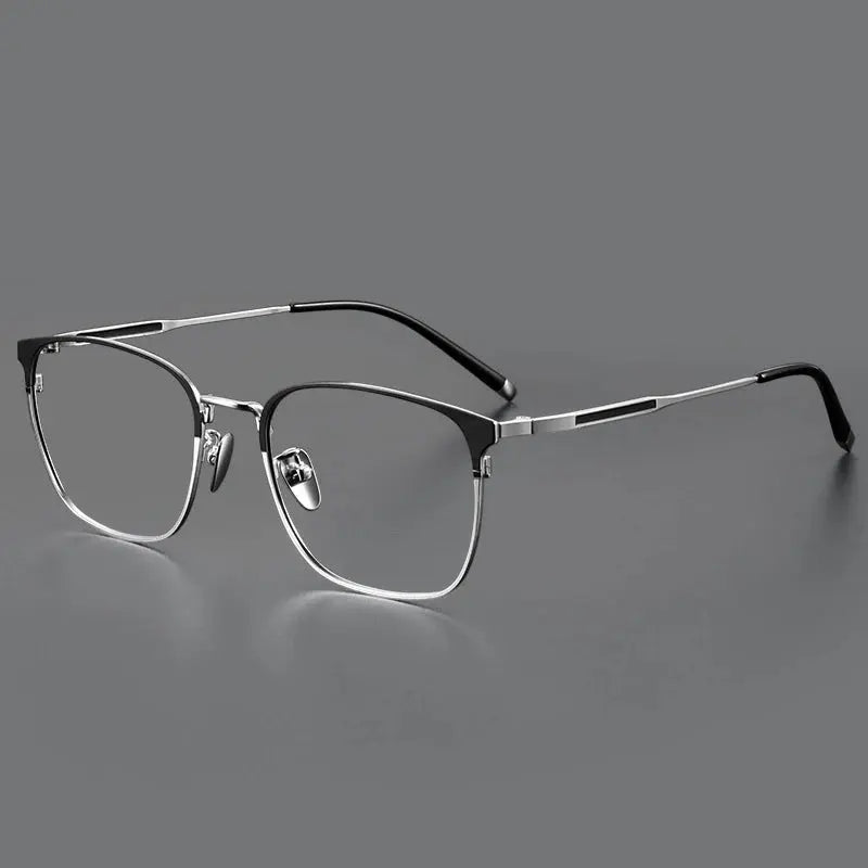 Unisex Square Full Rim Titanium Prescription Glasses 49976 — view 3 | Rx Spectacle