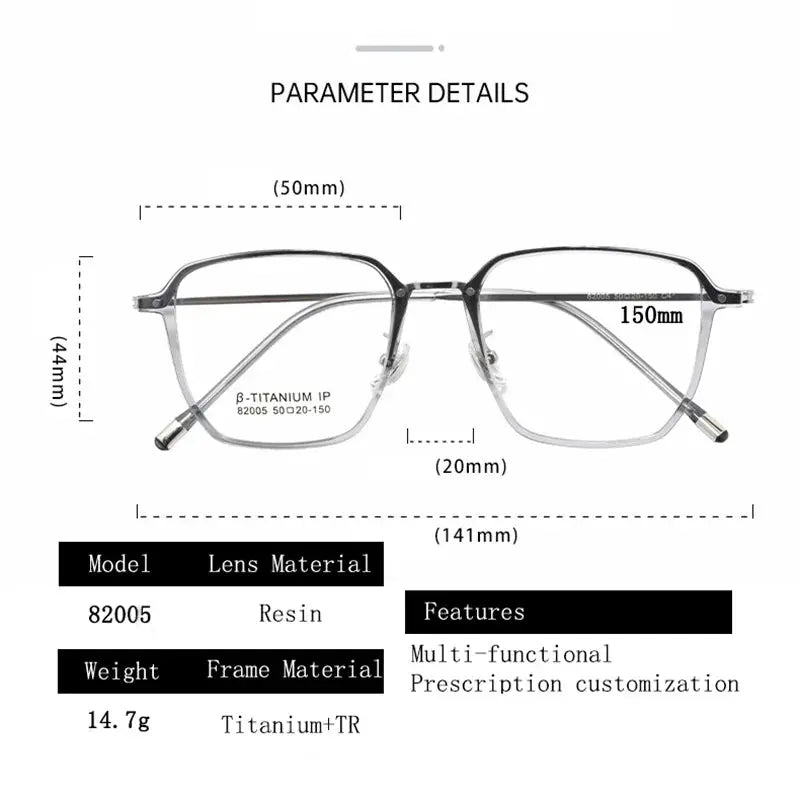 Unisex Polygon Full Rim Titanium Reading Glasses 82005 — view 2 | Rx Spectacle