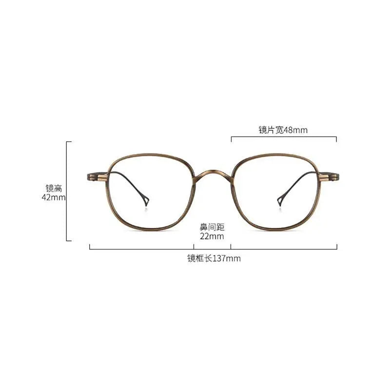 Unisex Round Full Rim Titanium Prescription Glasses 8016 — view 7 | Rx Spectacle