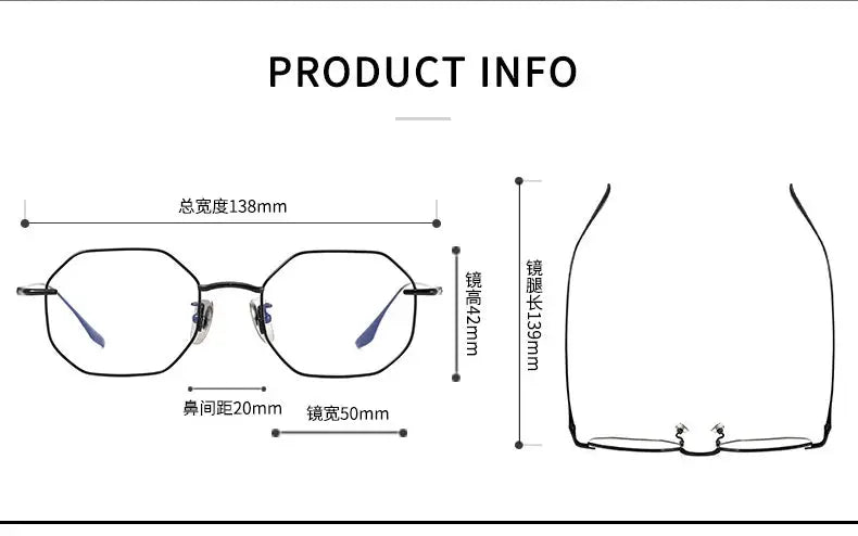 Women's Polygon Full Rim Titanium Prescription Glasses 396174 — view 2 | Rx Spectacle