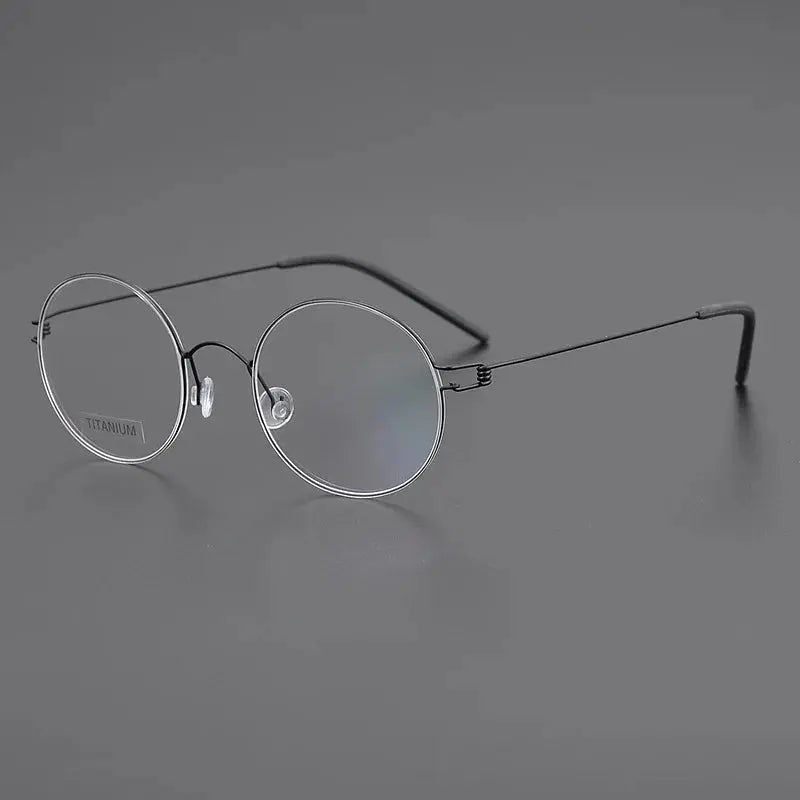 Women's Round Full Rim Titanium Screwless Prescription Glasses 195003 — view 3 | Rx Spectacle