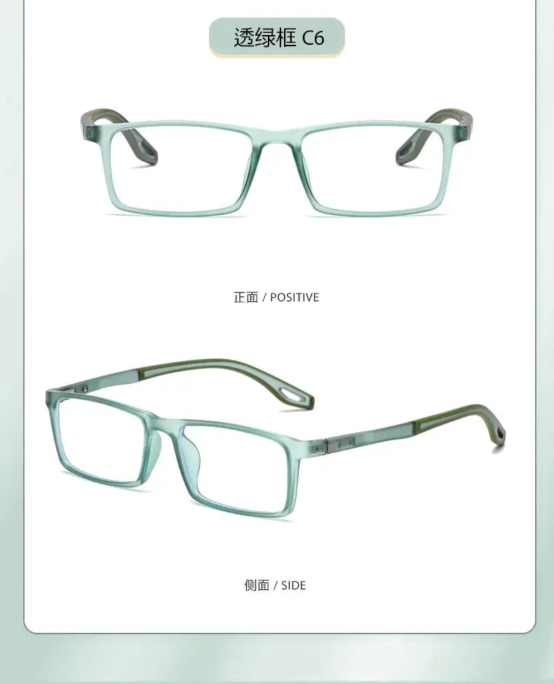 Men's Square Full Rim Plastic Prescription Glasses 81308 — view 5 | Rx Spectacle