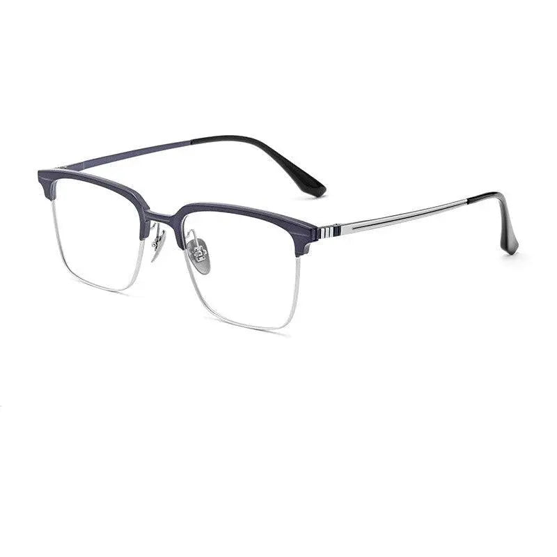 Men's Square Full Rim Titanium Prescription Glasses 9201 — view 3 | Rx Spectacle