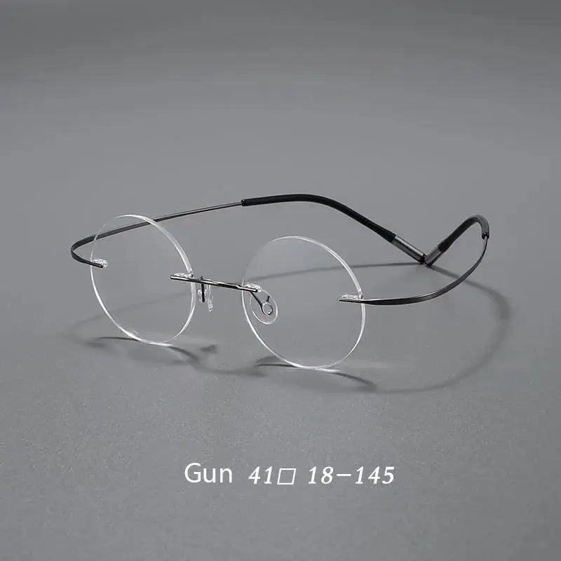 Women's Round Rimless Titanium Prescription Glasses 034000 — view 3 | Rx Spectacle