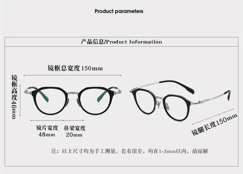 Unisex Oval Full Rim Titanium Flat Top Prescription Glasses 880058 — view 2 | Rx Spectacle
