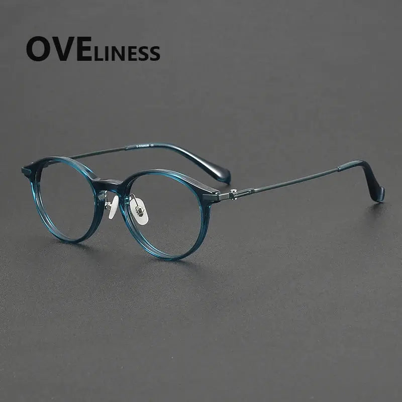 Unisex Round Full Rim Titanium Prescription Glasses 90010 — view 2 | Rx Spectacle