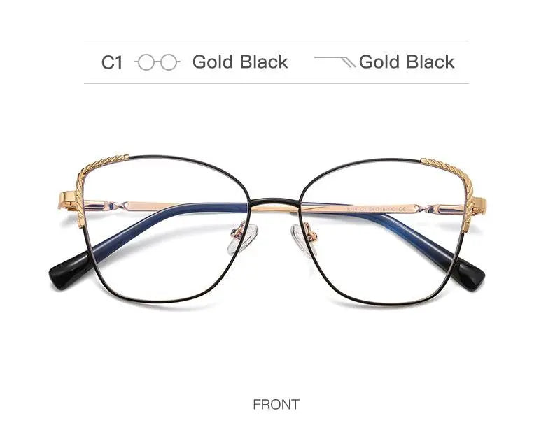 Women's Cat Eye Full Rim Alloy Prescription Glasses — view 14 | Rx Spectacle