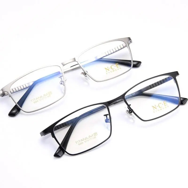 Unisex Square Full Rim Titanium Prescription Glasses 5000 — view 7 | Rx Spectacle