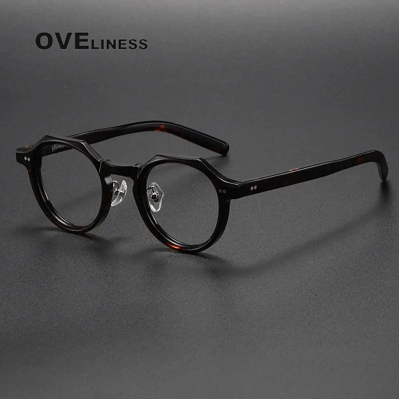 Unisex Round Full Rim Acetate Prescription Glasses V003 — view 10 | Rx Spectacle