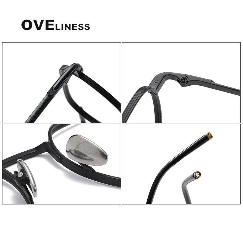 Unisex Irregular Full Rim Titanium Prescription Glasses — view 9 | Rx Spectacle