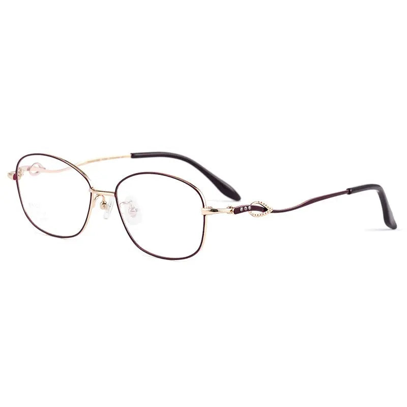 Women's Oval Full Rim Titanium Prescription Glasses 106007 — view 4 | Rx Spectacle