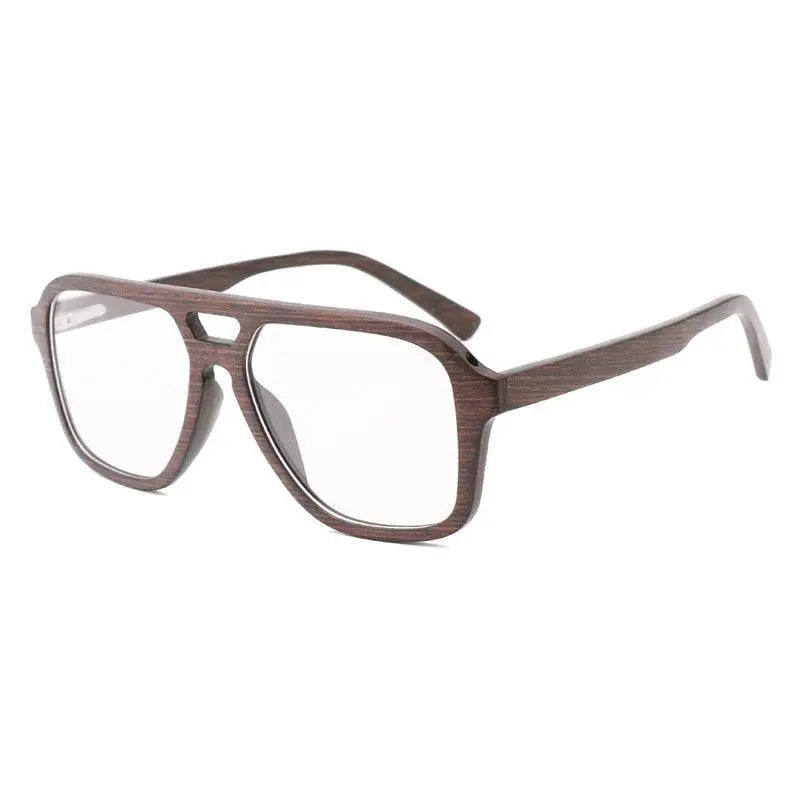 Men's Oval Full Rim Wood Double Bridge Prescription Glasses 5623 — view 3 | Rx Spectacle