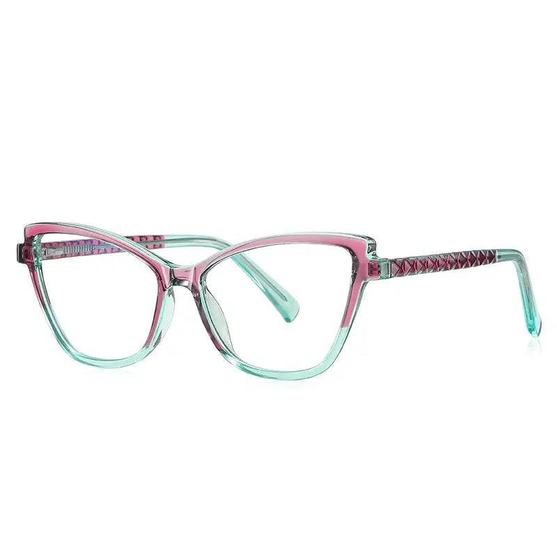 Women's Cat Eye Full Rim TR90 Prescription Glasses J2130 — view 8 | Rx Spectacle