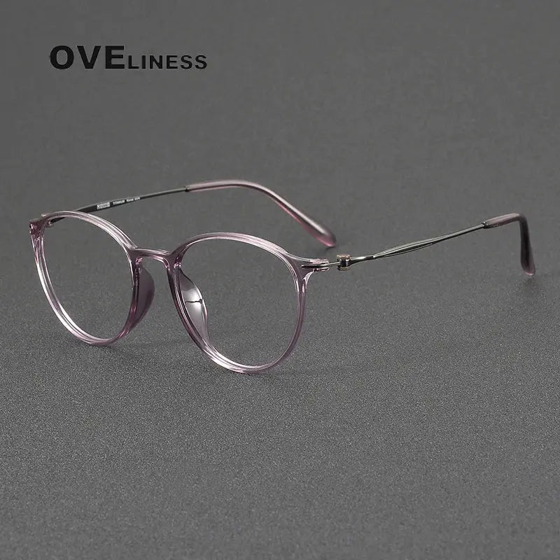 Women's Round Full Rim Titanium Prescription Glasses 98664 — view 7 | Rx Spectacle