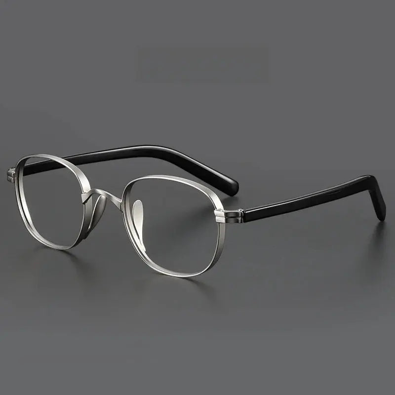 Men's Oval Full Rim Titanium Prescription Glasses Y8017 — view 9 | Rx Spectacle