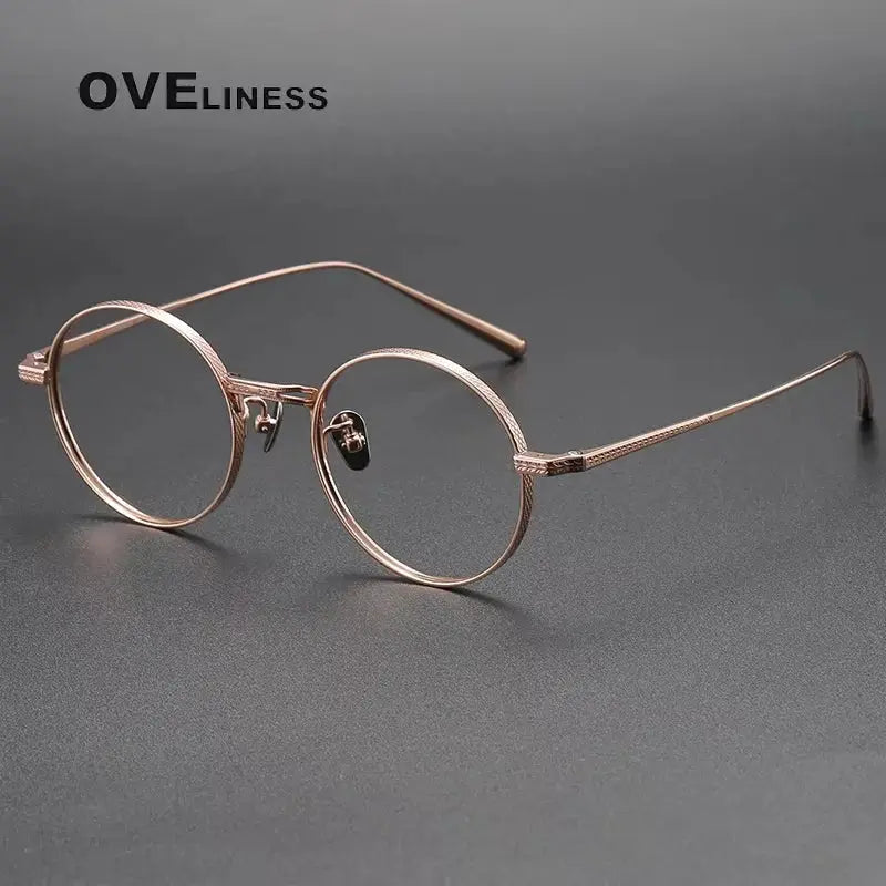 Women's Round Full Rim Titanium Prescription Glasses 369026 — view 6 | Rx Spectacle