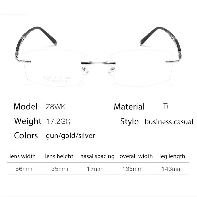 Women's Oval Rimless Titanium Prescription Glasses 563517 — view 4 | Rx Spectacle