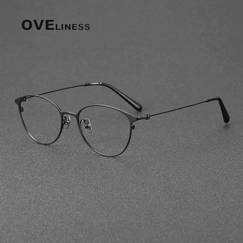 Women's Oval Full Rim Titanium Prescription Glasses 22004 — view 3 | Rx Spectacle