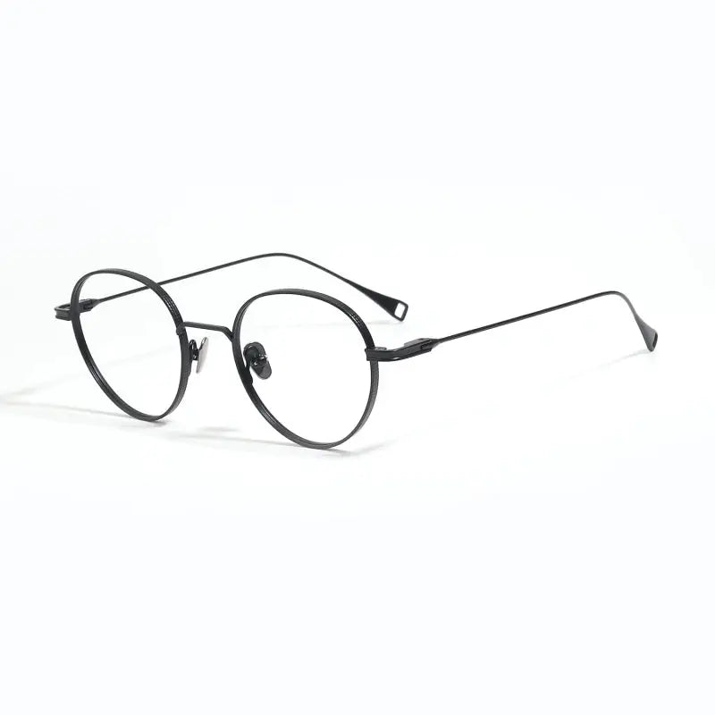 Unisex Round Full Rim Titanium Prescription Glasses 89012 — view 5 | Rx Spectacle