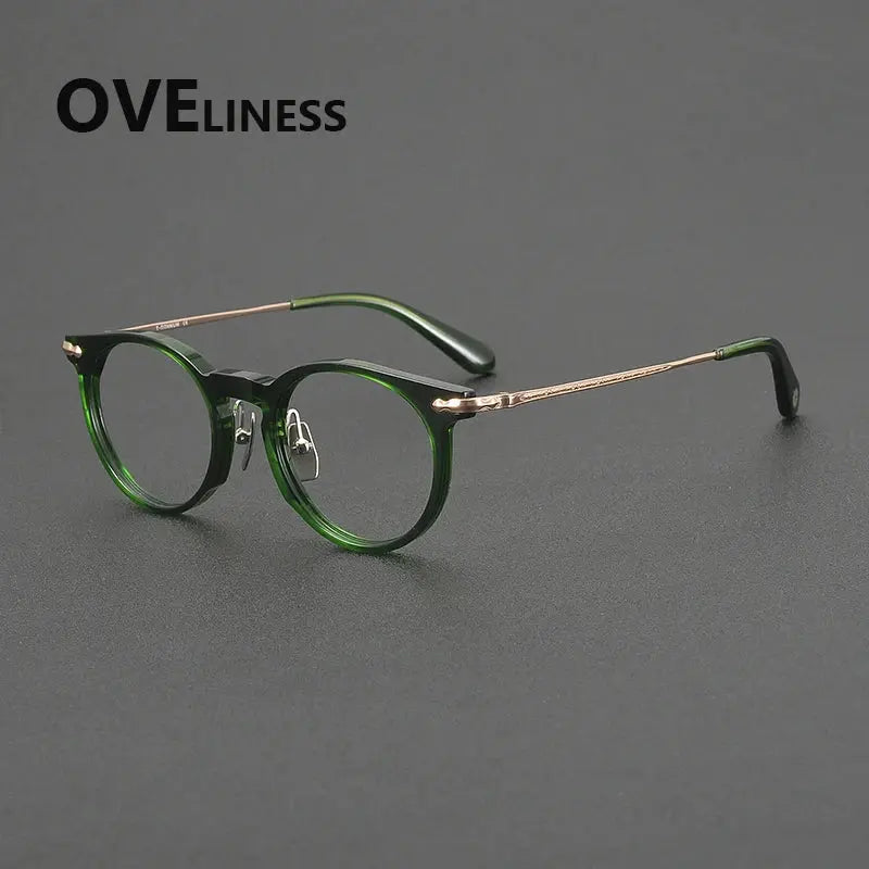 Unisex Round Full Rim Titanium Prescription Glasses 322147 — view 4 | Rx Spectacle