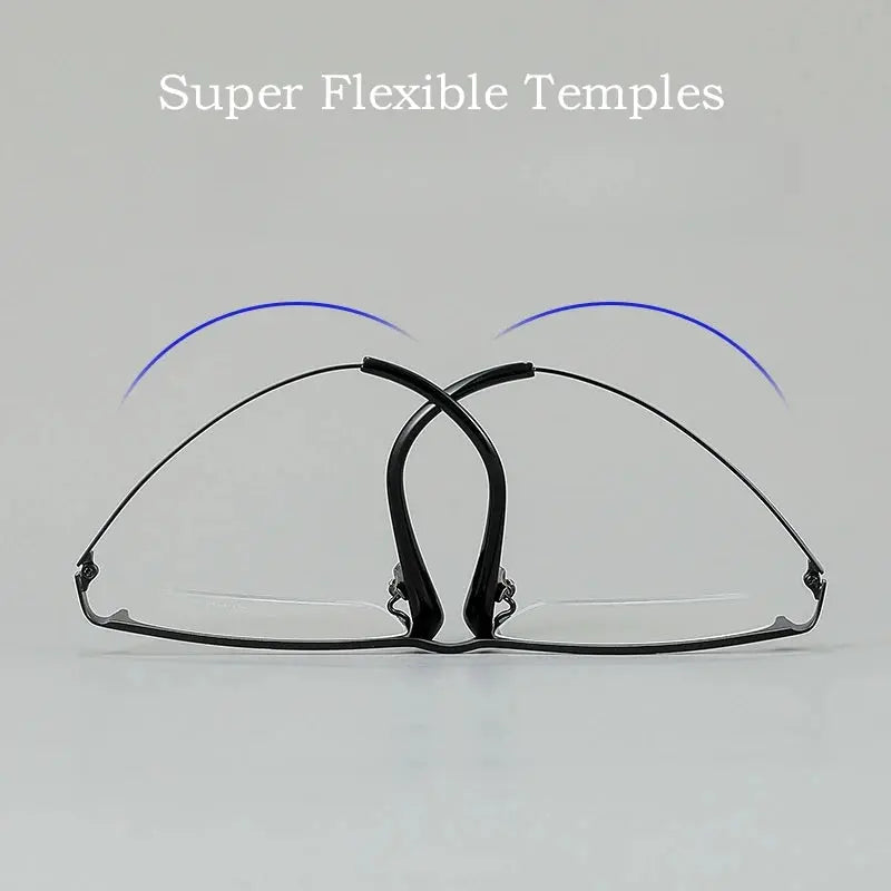 Men's Square Semi-Rimless Titanium Prescription Glasses Y2322 — view 4 | Rx Spectacle