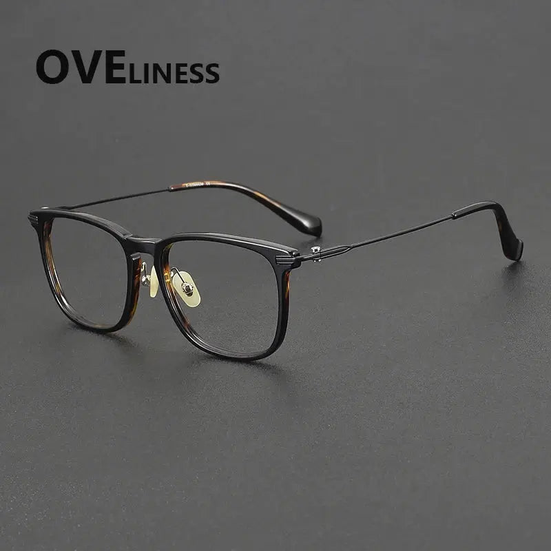 Unisex Square Full Rim Titanium Oversized Prescription Glasses 90003 — view 7 | Rx Spectacle