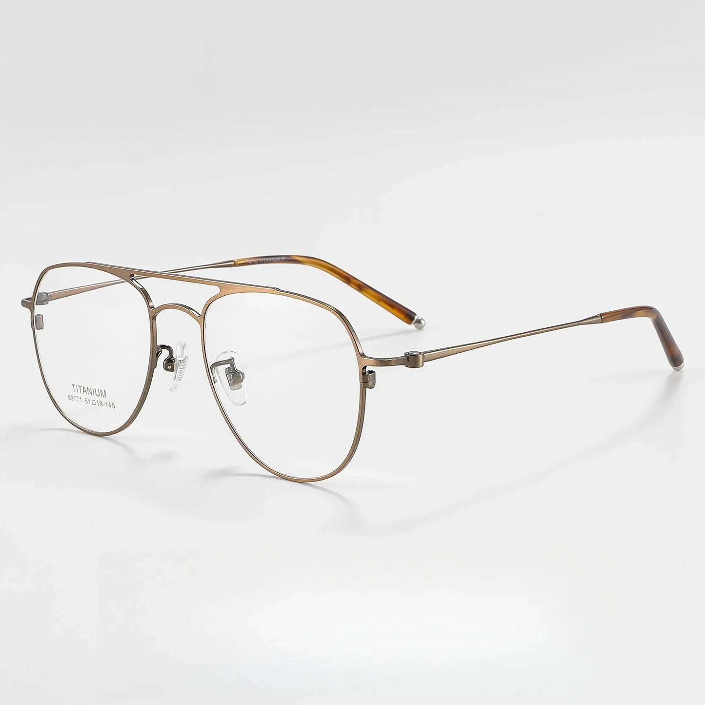 Unisex Oval Full Rim Titanium Double Bridge Prescription Glasses 89771 — view 4 | Rx Spectacle