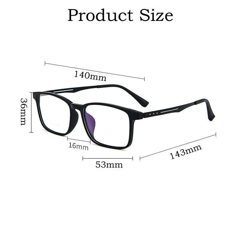 Unisex Square Full Rim Titanium Prescription Glasses A1002 — view 8 | Rx Spectacle