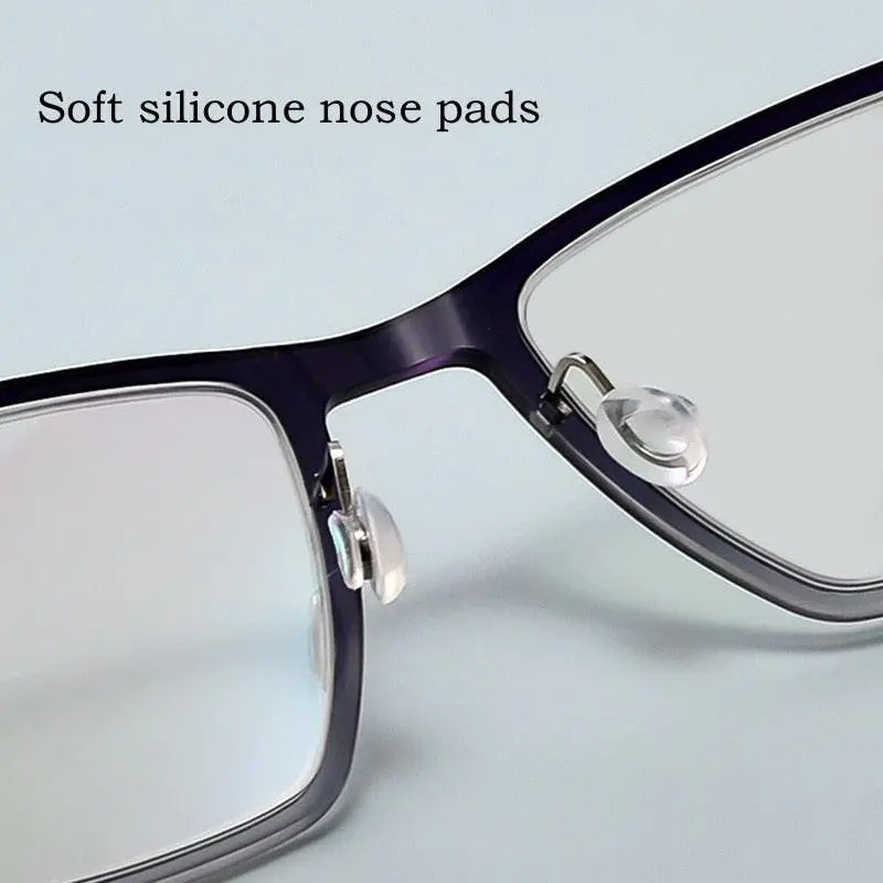 Unisex Square Full Rim Titanium Screwless Prescription Glasses 6544ND — view 10 | Rx Spectacle