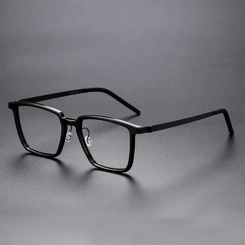 Unisex Square Full Rim Titanium Oversized Prescription Glasses D844 — view 7 | Rx Spectacle