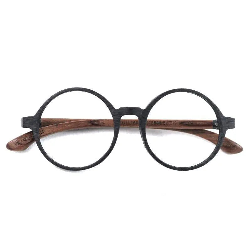 Unisex Round Full Rim Wood Prescription Glasses Ft3590 — view 7 | Rx Spectacle
