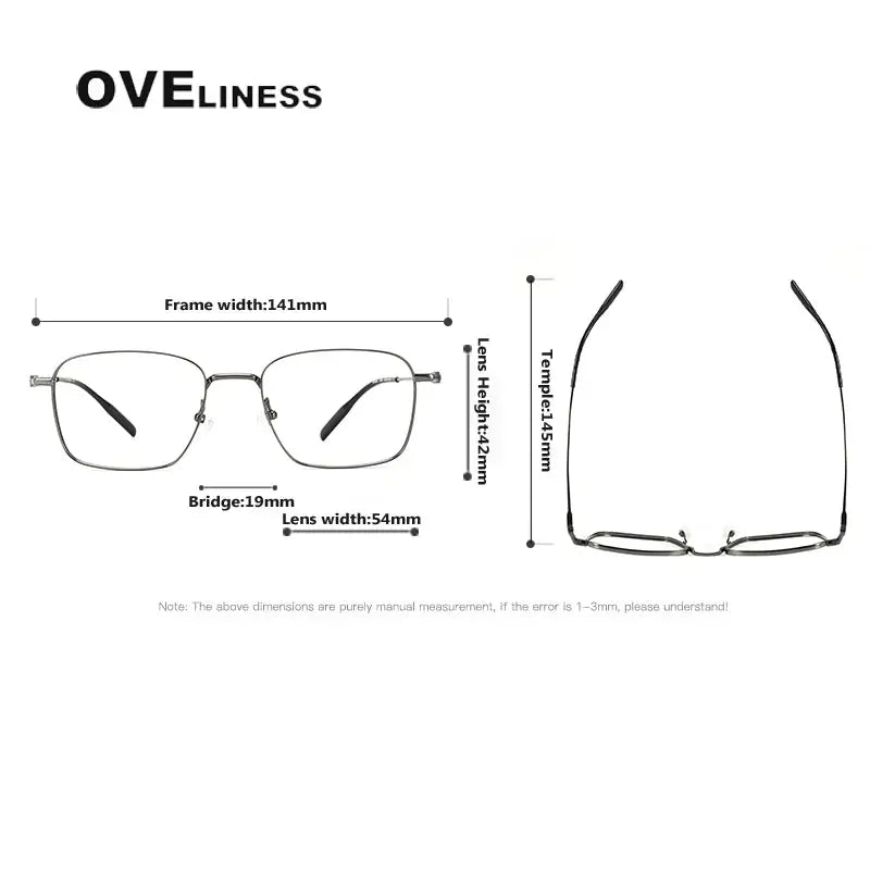 Unisex Square Full Rim Titanium Prescription Glasses 381026 — view 2 | Rx Spectacle