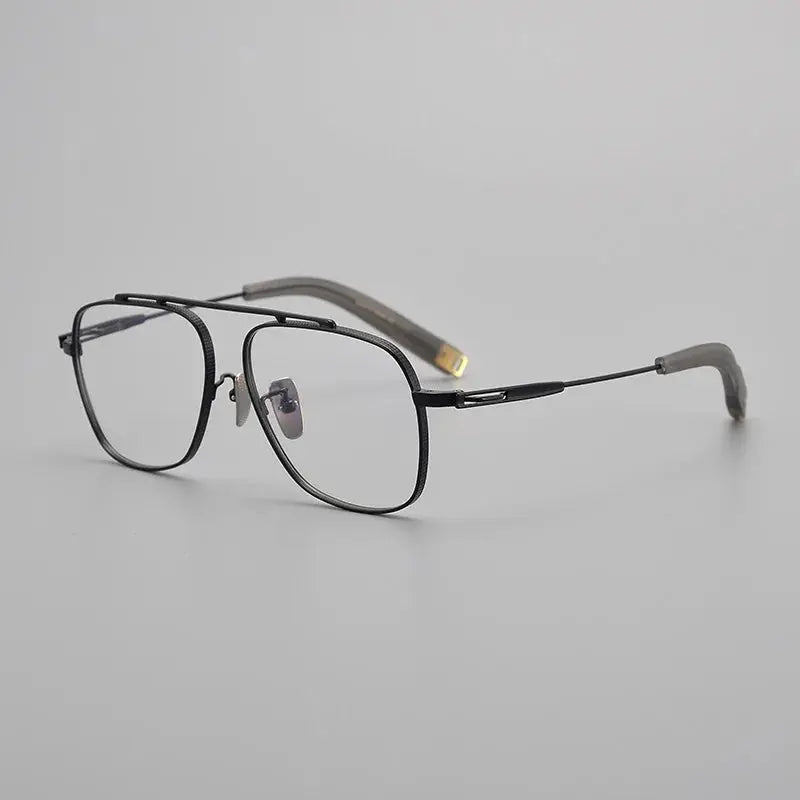 Men's Square Full Rim Titanium Prescription Glasses Lsa1051 — view 7 | Rx Spectacle