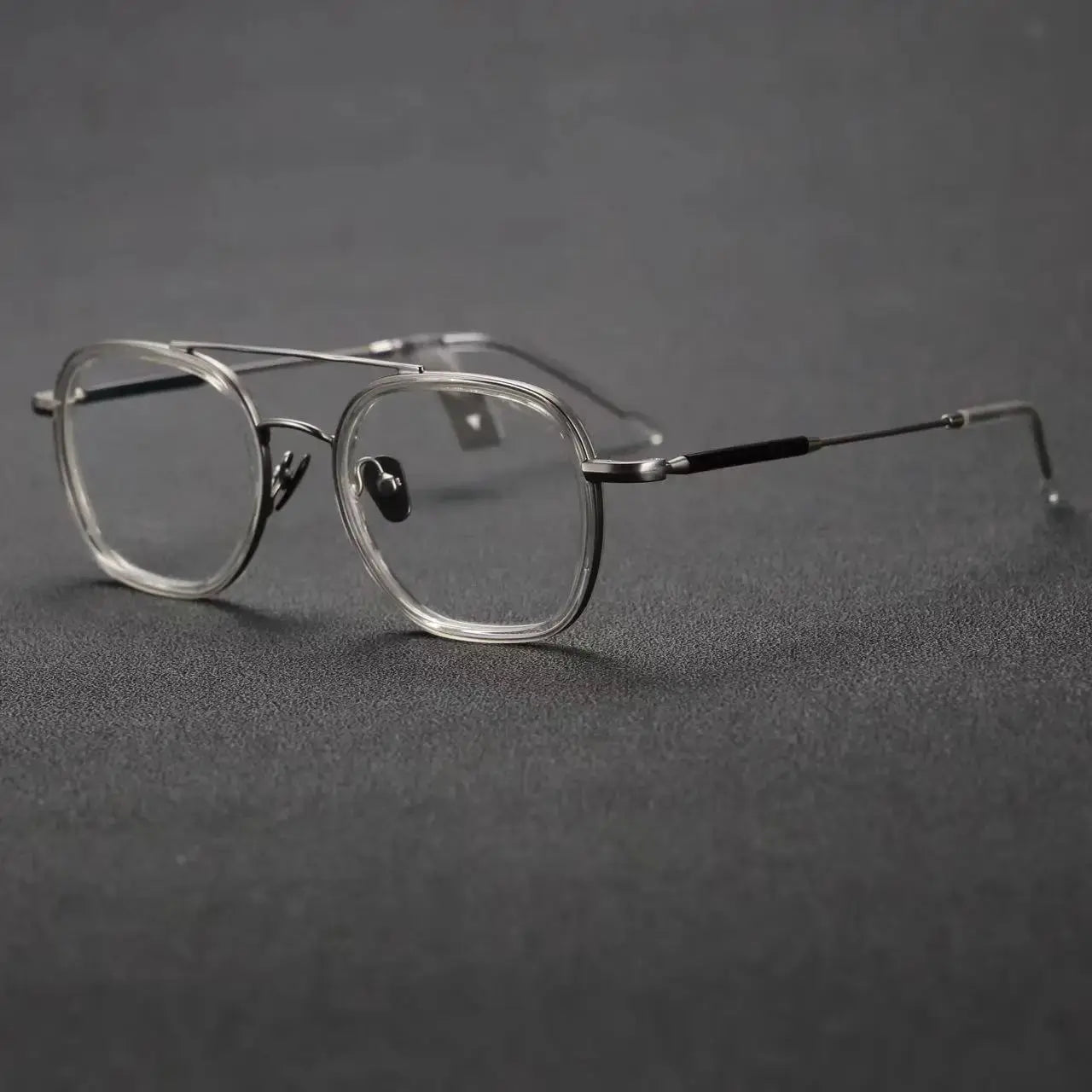 Women's Square Full Rim Titanium Double Bridge Prescription Glasses 722108 — view 3 | Rx Spectacle