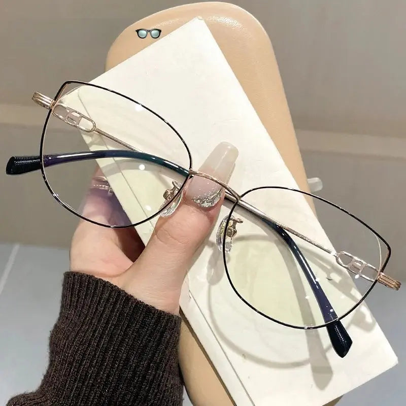 Women's Cat Eye Full Rim Titanium Prescription Glasses 86155 — view 6 | Rx Spectacle