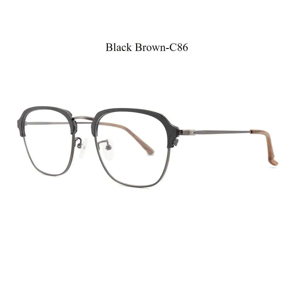 Unisex Square Full Rim Titanium Prescription Glasses 81204 — view 6 | Rx Spectacle
