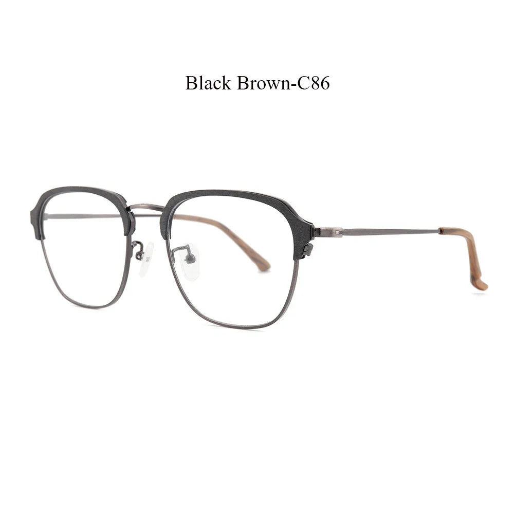 Men's Oval Semi-Rimless Titanium Prescription Glasses 812000 — view 6 | Rx Spectacle