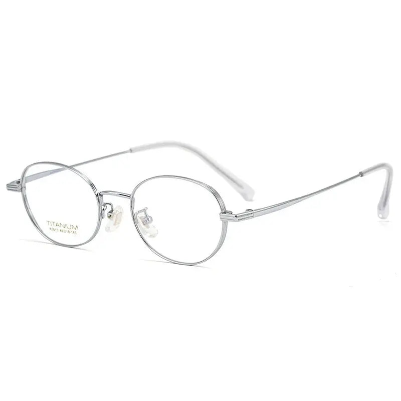 Women's Oval Full Rim Titanium Prescription Glasses 35015 — view 7 | Rx Spectacle
