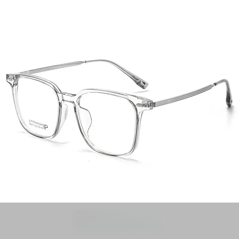 Unisex Square Full Rim Titanium Prescription Glasses 86077 — view 7 | Rx Spectacle