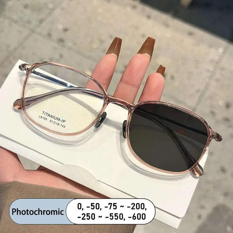 Unisex Square Full Rim Titanium Reading Glasses 69105 — view 5 | Rx Spectacle